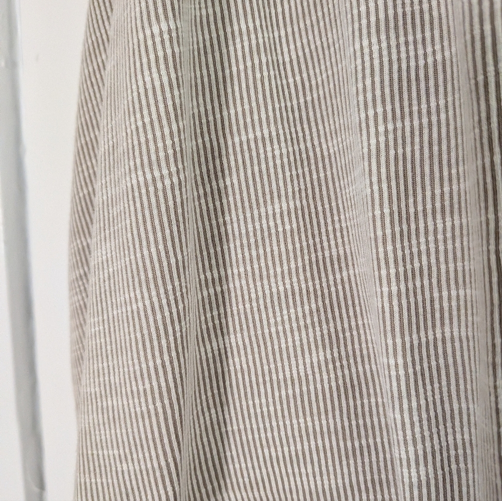 DONNI. for Anthropologie Taupe Ribbed Open Front Cardigan Duster - Picture 3 of 6